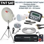 Pack satellite camping tntsat trepied + parabole pliable + r�cepteur tntsat ths 806 + kit best hqsf 101 ...