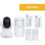 Pack scurit, 1 camra wifi intrieure motorise 4 mp et hub systme d'alarme + 2 dtecteurs d'ouverture ...