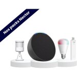 Pack simulation de prsence - echo pop noir - aqara - alexa - ampoules e27 couleurs & nuances de blanc ...