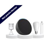 Pack simulation de pr�sence - echo pop noir - aqara - alexa - ampoules e27 nuances de blancs