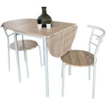 Miroytengo - table extensible butterfly et 2 chaises de cuisine de différentes couleurs Miroytengo - table extensible butterfly et 2 chaises de cuisine de différentes couleurs