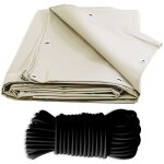 Pack toile pergola ivoire 3x4 m + sandow noir 20m - b�che pergola pr�te � poser xp640pr garantie 10 ans ...