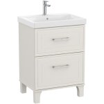 Roca - pack unik lment bas avec 2 tiroirs + lavabo romea couleur : blanc mat - dimensions : 600x460x865 ...