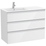 Roca - pack unik meuble 3 tiroirs + lavabo gauche the gap couleur : blanc brillant