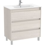 Roca - pack unik meuble 3 tiroirs + lavabo tenet couleur : blanc brillant - dimensions : 785x460x740 ...