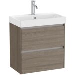Pack unik meuble bas compact avec 2 tiroirs + lavabo ona roca couleur : orme fonc - dimensions : 600x360x645 ...