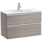 Pack unik meuble bas compact avec 2 tiroirs + lavabo the gap roca couleur : chne city textur - dimensions ...