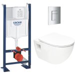 Grohe - pack wc bti autoportant rapid sl + wc sans bride sat + abattant softclose + plaque chrome (project2 ...