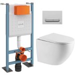 Vitra - pack wc bti autoportant v - fix core + wc sat sans bride + abattant softclose + plaque chrome ...