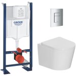 Pack wc bti - support autoportant rapid sl 1. 13 m + wc suspendu sans bride + abattant softclose + plaque ...