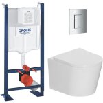 Pack wc b�ti - support autoportant rapid sl 113 cm + wc sans bride + abattant softclose + plaque chrome ...