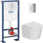 Pack wc b�ti - support autoportant solido 1. 13 m + wc sans bride ceramia + abattant softclose + plaque ...