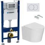Geberit - pack wc bti - support duofix 112cm + wc suspendu sans bride + abattant softclose + plaque ...