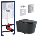 Grohe - pack wc bti - support rapid sl + wc sans bride sat, fixations invisibles + plaque chrome (arenablsat) ...