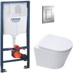 Grohe - pack wc b�ti - support rapid sl + wc sat sans bride + abattant softclose + plaque chrome (rslcetor1) ...