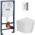 Grohe - pack wc bâti - support rapid sl + wc suspendu sans bride + abattant softclose + plaque chrome, ... Grohe - pack wc bâti - support rapid sl + wc suspendu sans bride + abattant softclose + plaque chrome, ...