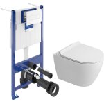 Pack wc b�ti - support sol - mur + wc sans bride ceramia pixl avec abattant softclose + plaque (vbcepxwt02 ...