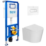 Pack wc b�ti - support + wc suspendu sans bride ceramia avec abattant softclose + plaque (roce14wt01 ...