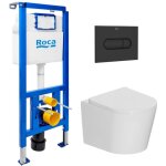 Pack wc b�ti - support + wc suspendu sans bride ceramia avec abattant softclose + plaque (roce14wt03 ...