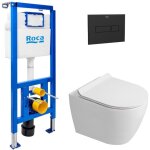 Pack wc b�ti - support + wc suspendu sans bride ceramia pixl avec abattant softclose + plaque (rocepxwt06 ...