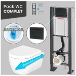Pack wc bti universel wirquin pro + cuvette mezzo sans bride 49 cm + plaque noir mat