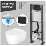 Pack wc bâti universel wirquin pro + cuvette saneo sans bride + plaque noir mat Pack wc bâti universel wirquin pro + cuvette saneo sans bride + plaque noir mat
