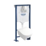 Villeroy&boch - pack wc compact villeroy et boch o. novo avec abattant + bti - support grohe + plaque ...