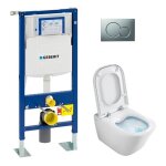 Pack wc geberit up320 + cuvette gap sans bride cleanrim + plaque sigma chr mat