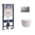 Geberit - pack wc up320 + cuvette sans bride rimless + plaque sigma chr mate