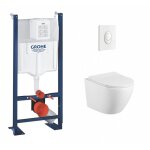 Pack wc grohe rapid sl project + cuv. kelos flush blanc mat + plaque blanche