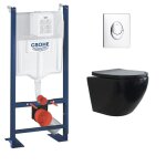 Pack wc grohe rapid sl project + cuv. kelos flush noir mat + plaque chom�