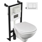 Pack wc suspendu compact jacob delafon patio + b�ti support + plaque