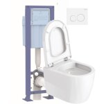 Pack wc suspendu compact sans bride duravit me by starck abattant frein de chute + bati support siamp ...