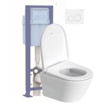 Pack wc suspendu compact sans bride duravit d - neo avec abattant frein de chute + bati support siamp ... Pack wc suspendu compact sans bride duravit d - neo avec abattant frein de chute + bati support siamp ...