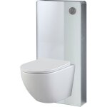 Godart - pack wc suspendu gain de place bti mural verre blanc + cuvette sans bride corolla