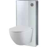 Godart - pack wc suspendu gain de place bti mural verre blanc + cuvette sans bride vortex turbi