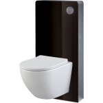 Godart - pack wc suspendu gain de place bti mural verre noir + cuvette sans bride corolla