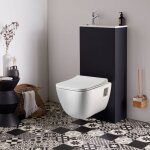 Godart - pack wc suspendu avec lave - mains intgr + cuvette sans bride aqua