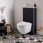 Pack wc suspendu avec lave - mains intgr + cuvette sans bride blanc mat fixations invisibles cyrus