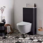 Pack wc suspendu avec lave - mains intgr + cuvette sans bride gris mat fixations invisibles cyrus