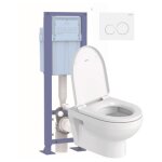 Pack wc suspendu sans bride duravit duravit no. 1 avec abattant frein de chute + bati support siamp + ...