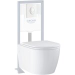 Pack wc suspendu sans bride grohe start round + abattant frein de chute + b�ti - support autoportant ...