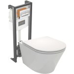 Jacob delafon - pack wc suspendu sans bride rodin + avec bti - support 3 / 6l + abattant