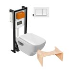 Jacob delafon - pack wc suspendu sans bride struktura + bâti - support + plaque blanc + tabouret bois ... Jacob delafon - pack wc suspendu sans bride struktura + bâti - support + plaque blanc + tabouret bois ...