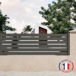 Packit - cl�ture aluminium 6 lames mod�le ajour� en kit dimensions l. 2107mm (poteaux compris) x h. 675mm ...