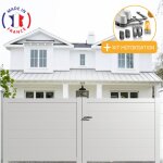 Portail aluminium battant plein en kit + motorisation dimension l. 3000 (entre piliers) x h. 1500 mm ... Portail aluminium battant plein en kit + motorisation dimension l. 3000 (entre piliers) x h. 1500 mm ...