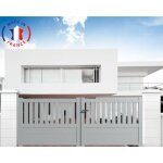 Packit - portail aluminium battant semi - ajour� en kit dimensions l. 3000 (entre piliers) x h. 1300 ...