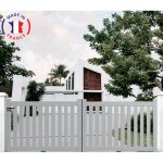 Packit - portail aluminium coulissant ajour� en kit dimensions l. 3000 (entre piliers) x h. 1200 mm couleurs ...