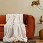 D�coration salon couverture couvre - lit boho couverture canap� lavable moelleux cr�me, 150x200cm - paco ...