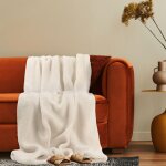 Paco home - d�coration salon couverture couverture douillette couvre - lit lavable teddy cr�me, 200x240cm ...